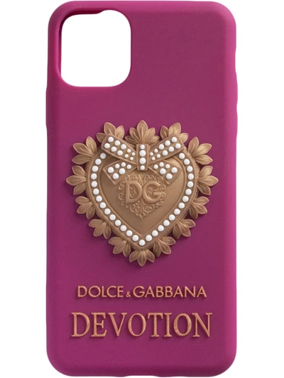 Dolce & Gabbana Rubber Devotion Iphone 11 Pro Max Cover In Purple
