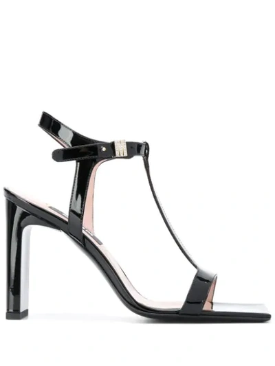 Msgm T-bar Strappy Sandals In Black