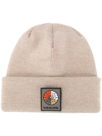 Raeburn Logo Patch Beanie In Neutrals