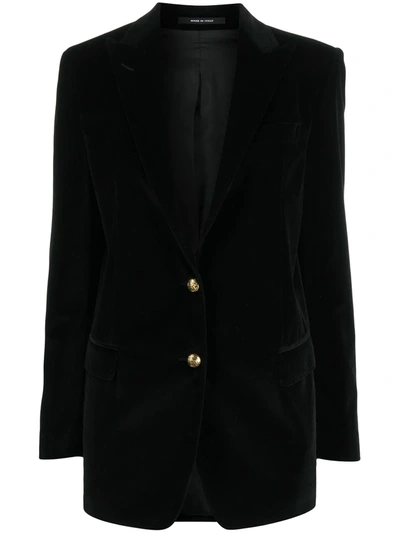 Tagliatore Velvet Jacket In Black