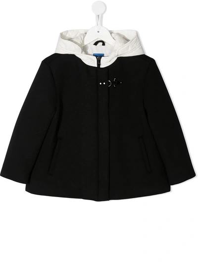 Fay Kids' Black Jacket With White Hood In Bc