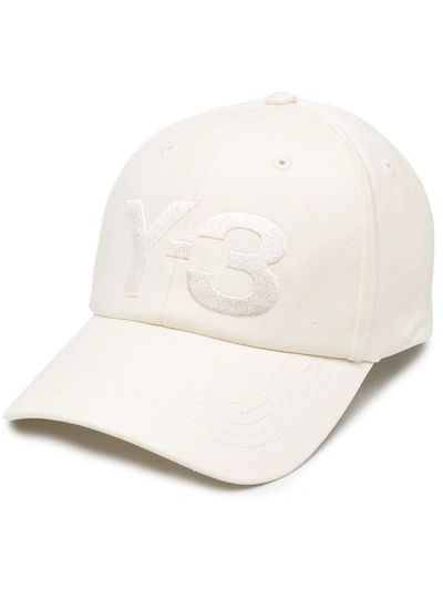 Y-3 Logo-embroidered Cotton-blend Canvas Cap In White