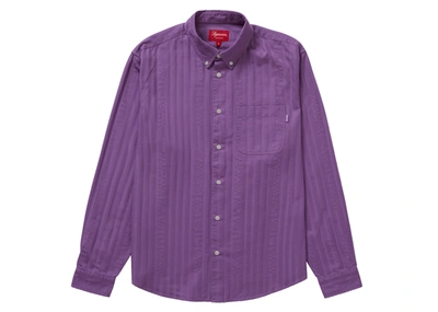 Pre-owned Supreme  Jacquard Stripe Twill Shirt Dusty Purple