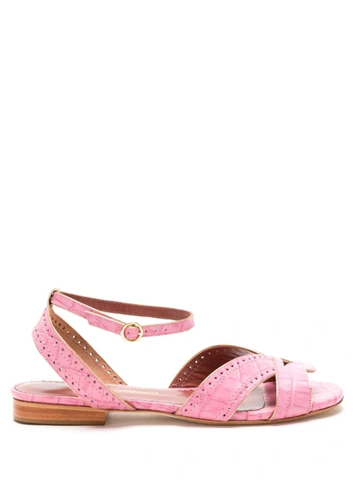 Sarah Chofakian Leather Chemisier Sandals In Pink