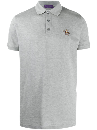 Polo Ralph Lauren Logo-embroidered Slim-fit Cotton Polo Shirt In Grey Heather