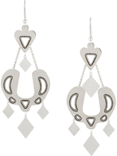 Isabel Marant Geometric-detail Earrings In Silver