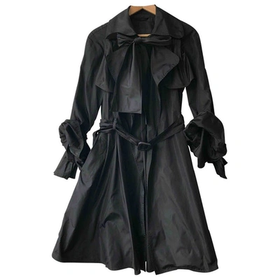 Pre-owned Burberry Silk Coat In Black