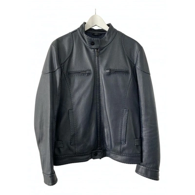 Pre-owned Fendi Leather Jacket In Blue