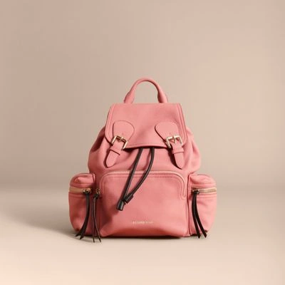 Burberry The Medium Rucksack In Deerskin With Resin Chain In Blossom Pink