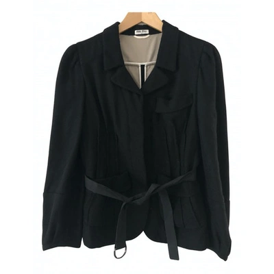 Pre-owned Miu Miu Linen Blazer In Black