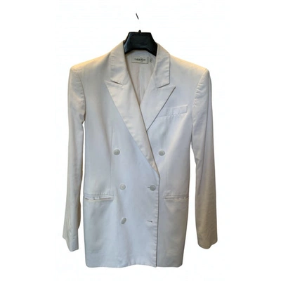 Pre-owned Calvin Klein Collection White Cotton Jacket