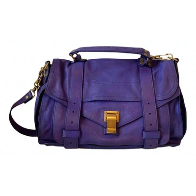 Pre-owned Proenza Schouler Ps1 Leather Handbag In Purple
