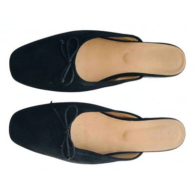 Pre-owned Flattered Black Suede Flats