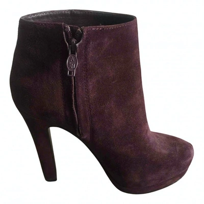 Pre-owned Ash Ankle Boots In Burgundy