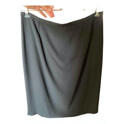 Pre-owned Armani Collezioni Wool Mini Skirt In Black