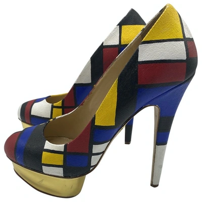 Pre-owned Charlotte Olympia Dolly Cloth Heels In Multicolour
