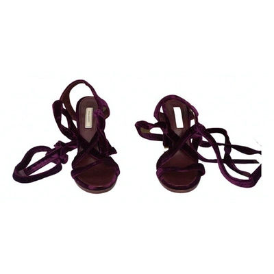 Pre-owned Nina Ricci Velvet Sandals In Purple