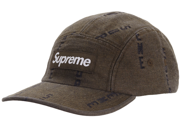 Pre-owned Supreme Logo Stripe Jacquard Denim Camp Cap Brown | ModeSens