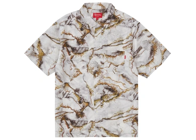 Pre-owned Supreme Marble Silk S/s Shirt White