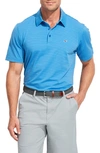 Vineyard Vines Stripe Sankaty Performance Polo In Blue Moon