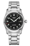 Longines Spirit 42mm Automatic Interchangeable Stainless Steel Watch In Black