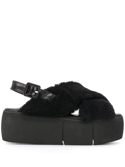 Paloma Barceló Crossover Strap Sandals In Black