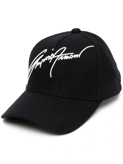 Emporio Armani Embroidered Baseball Cap In Black