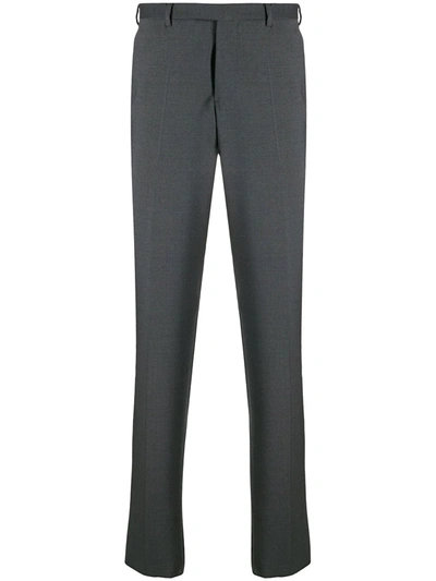 Emporio Armani Straight Tailored Trousers In Grey