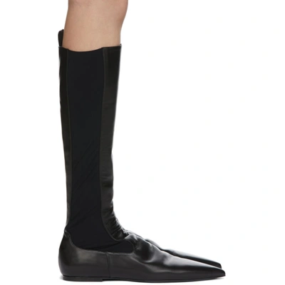 Jil Sander Knee-length Leather Boots In Black