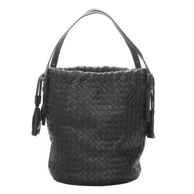 Pre-owned Bottega Veneta Black Intrecciato Leather Shoulder Bag