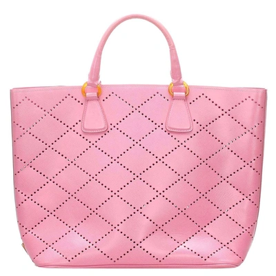 Pre-owned Prada Pink Saffiano Leather Tote Bag