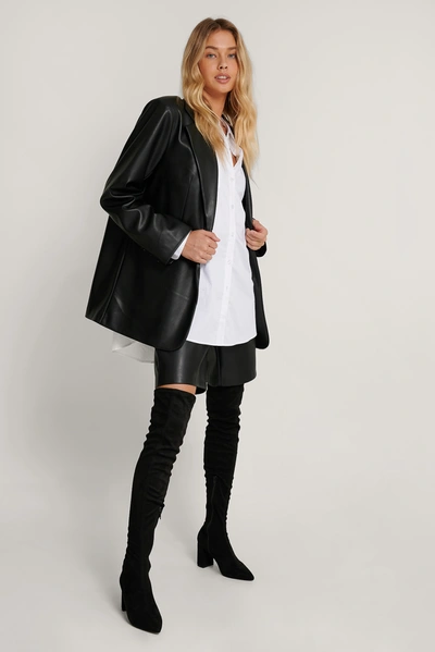 Na-kd Faux Suede Over-the-knee Boots In Black