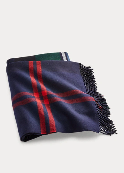 Ralph Lauren Stonnell Plaid Throw Blanket In Green Multi