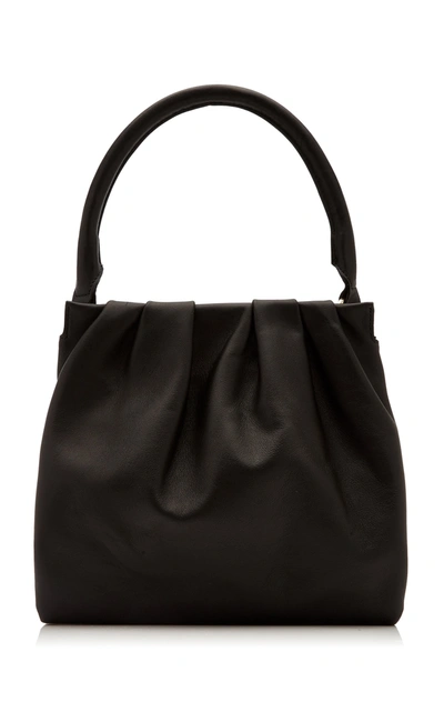 Imago-a Plis Leather Frame Bag In Black