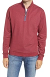 Johnnie-o Sully Quarter Zip Pullover In Cranberry