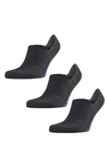 Falke 3-pack Cool Kick Invisible Socks In Black