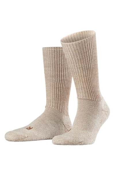 Falke Walkie Ergo Crew Socks In Sand Mel