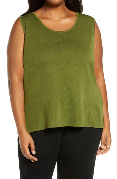 Ming Wang Knit Tank In Cactus