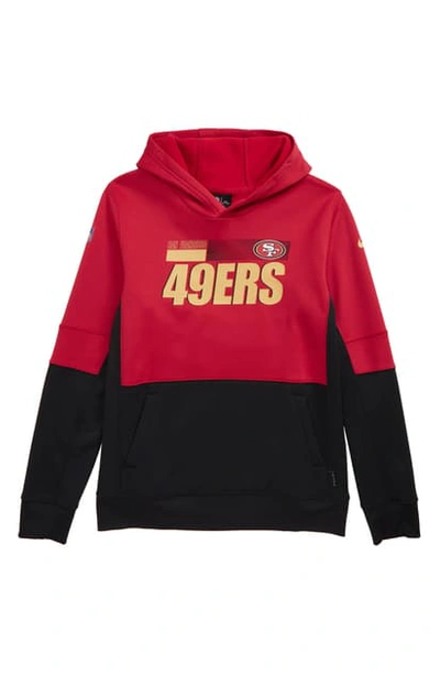 Nike Kids' Dri-fit Therma Nfl Logo San Francisco 49ers Hoodie In Red