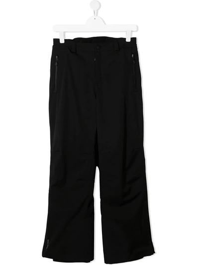 Moncler Teen Zipped Pockets Straight-leg Trousers In Black