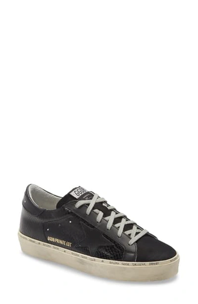 Golden Goose Hi Star Snake Embossed Platform Sneaker In Black