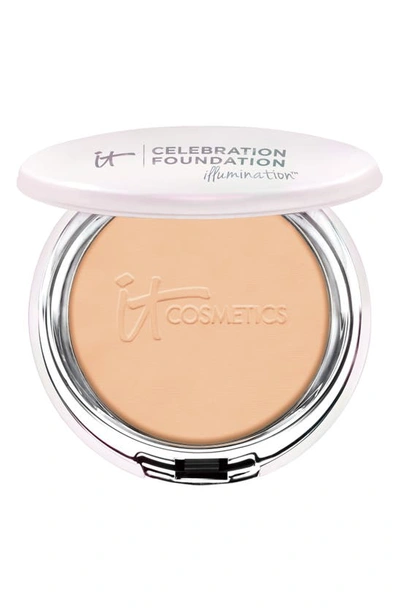 It Cosmetics Celebration Foundation Illumination™ Full Coverage Anti-aging Hydrating Powder Foundation In Medium Tan (w)