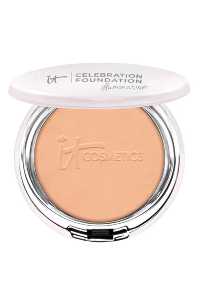 It Cosmetics Celebration Foundation Illumination™ Full Coverage Anti-aging Hydrating Powder Foundation In Tan (w)