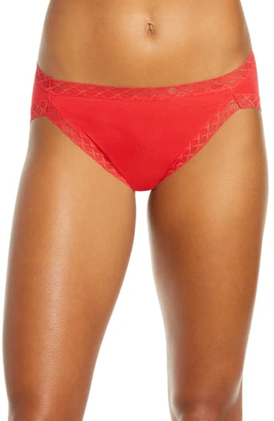 Natori Bliss Cotton French Cut Briefs In Vermillion