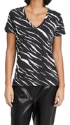 Rails Cara V-neck Graphic Tee In Black Abstract Tiger