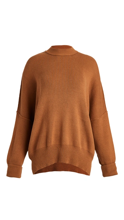 Free People Easy Street Tunic Sweater In Camel