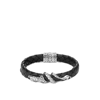 John Hardy Sterling Silver & Leather Legends Naga Bracelet In Black