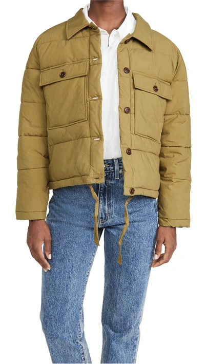 Alex Mill Quilted Cropped Jacket In Green