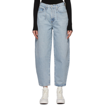 Agolde Blue Tapered Balloon Curved Jeans In Revival