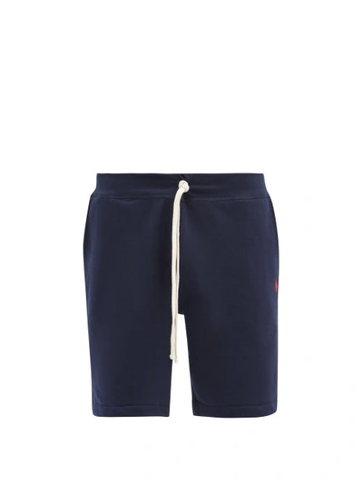 Polo Ralph Lauren Logo-embroidered Cotton-blend Jersey Drawstring Shorts In Navy